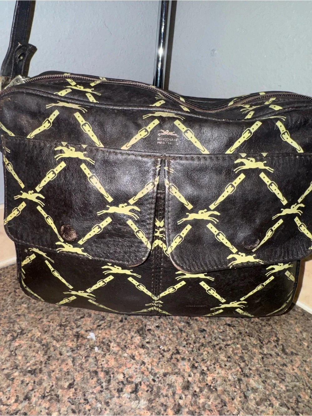Longchamp authentic vintage equestrian Crossbody camera bag (collectors piece)